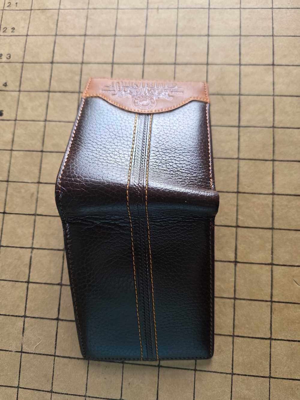 GUBINTU Brown Two‑Tone Leather Bifold Wallet  Multi‑Card Slots & ID Window - Picture 3 of 8